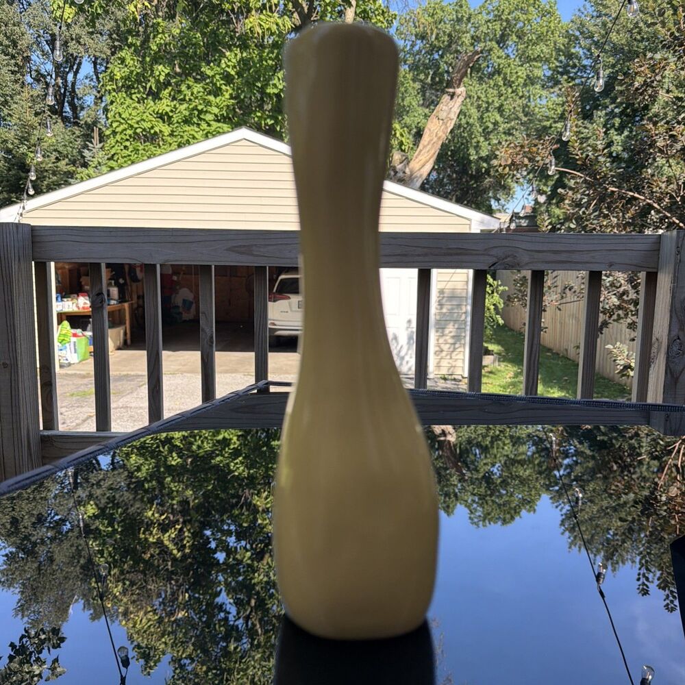 Luna Garcia 2006? Signed Yellow Studio Art Pottery Bud Vase 9 3/4” Tall